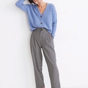 Madewell Pleated Taper Wide-Leg Pants in Houndstooth - Size 10